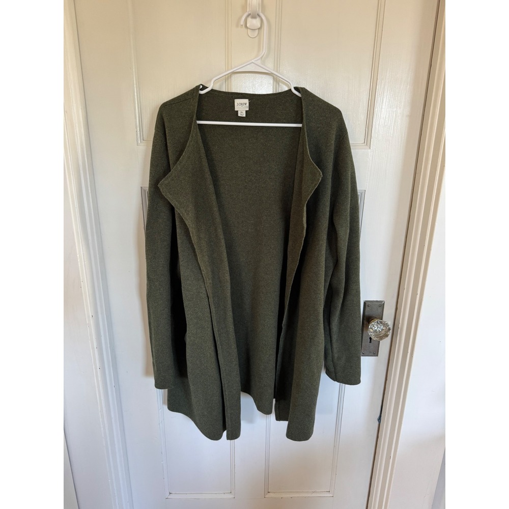 J.Crew green Vanessa sweater jacket size xl
